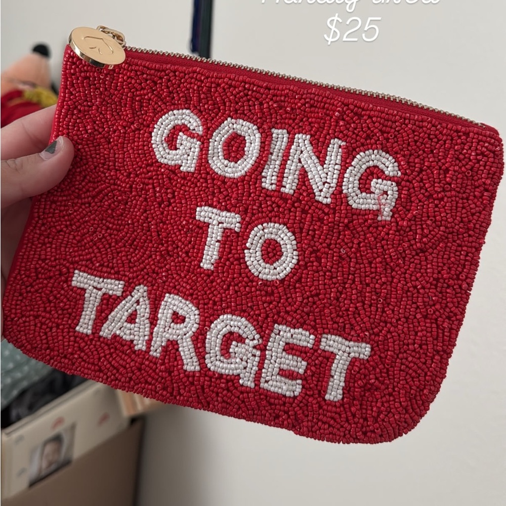 Kate Spade Target Red Beaded Clutch Pouch